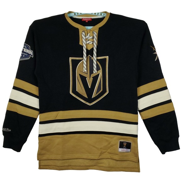 Vegas Golden Knights Mitchell & Ness NHL Womens Small Sweatshirt Black Gold NWT - Picture 1 of 9